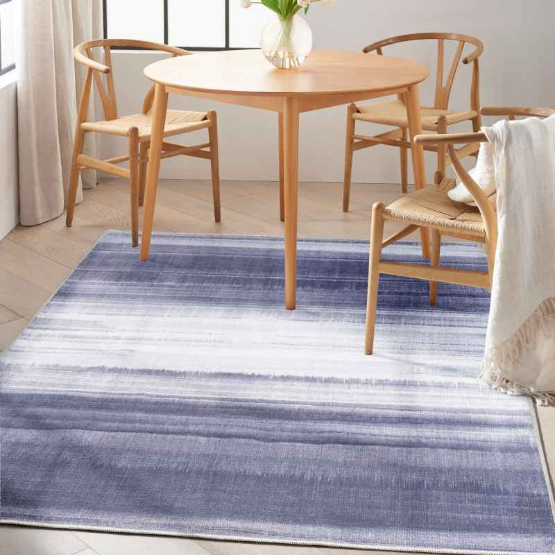Calvin Klein LDR01 CK031 Launder Washable Rugs in Grey Blue
