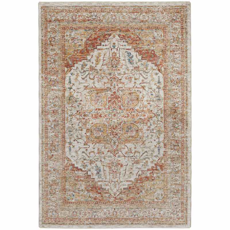 Nourison Sahar SHR06 Traditional Rugs in Ivory Rust