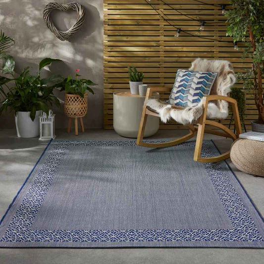 Concept Looms Terrazzo TRZ01 Indoor Outdoor Rugs in Navy Blue
