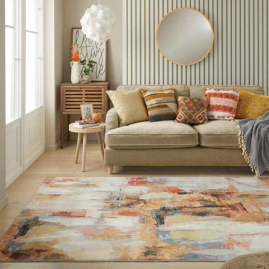 Concept Looms Lux Washable LUX03 Rugs in Beige Multi
