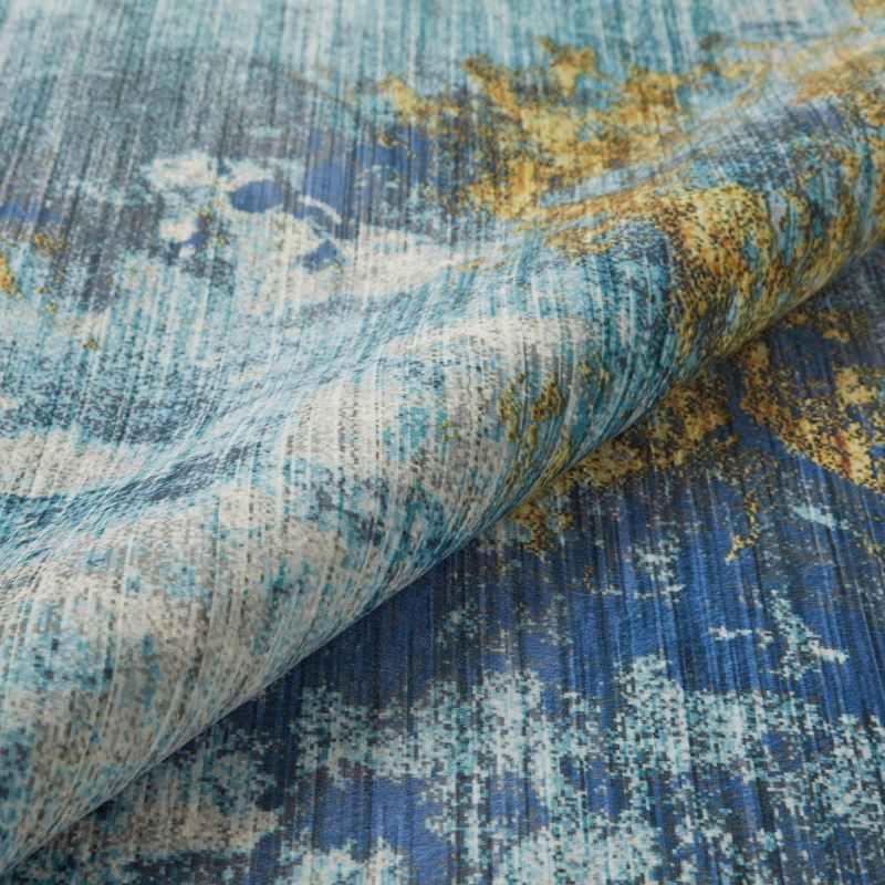 Concept Looms Lux Washable LUX04 Rugs in Blue Gold