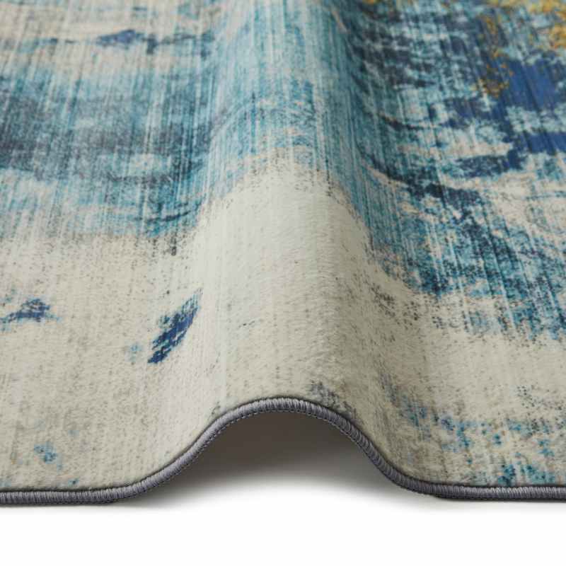 Concept Looms Lux Washable LUX04 Rugs in Blue Gold