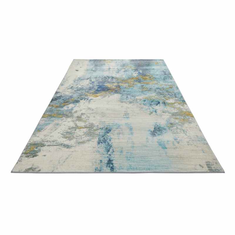Concept Looms Lux Washable LUX04 Rugs in Blue Gold