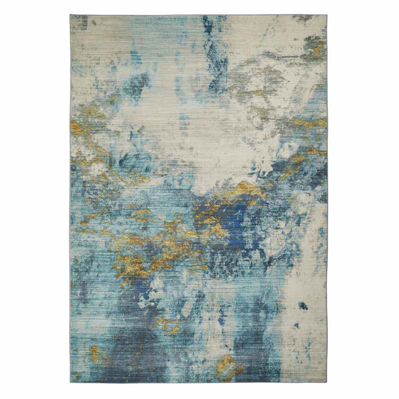 Concept Looms Lux Washable LUX04 Rugs in Blue Gold
