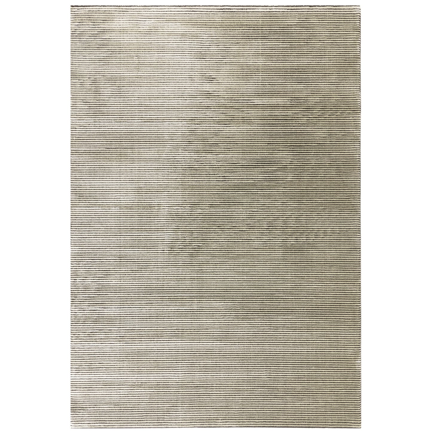Kuza Plain Stripe Modern Rugs in Khaki Green