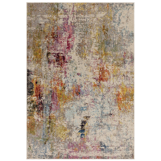 Colores Cloud Pixel Distressed Rugs in CO07 Multi