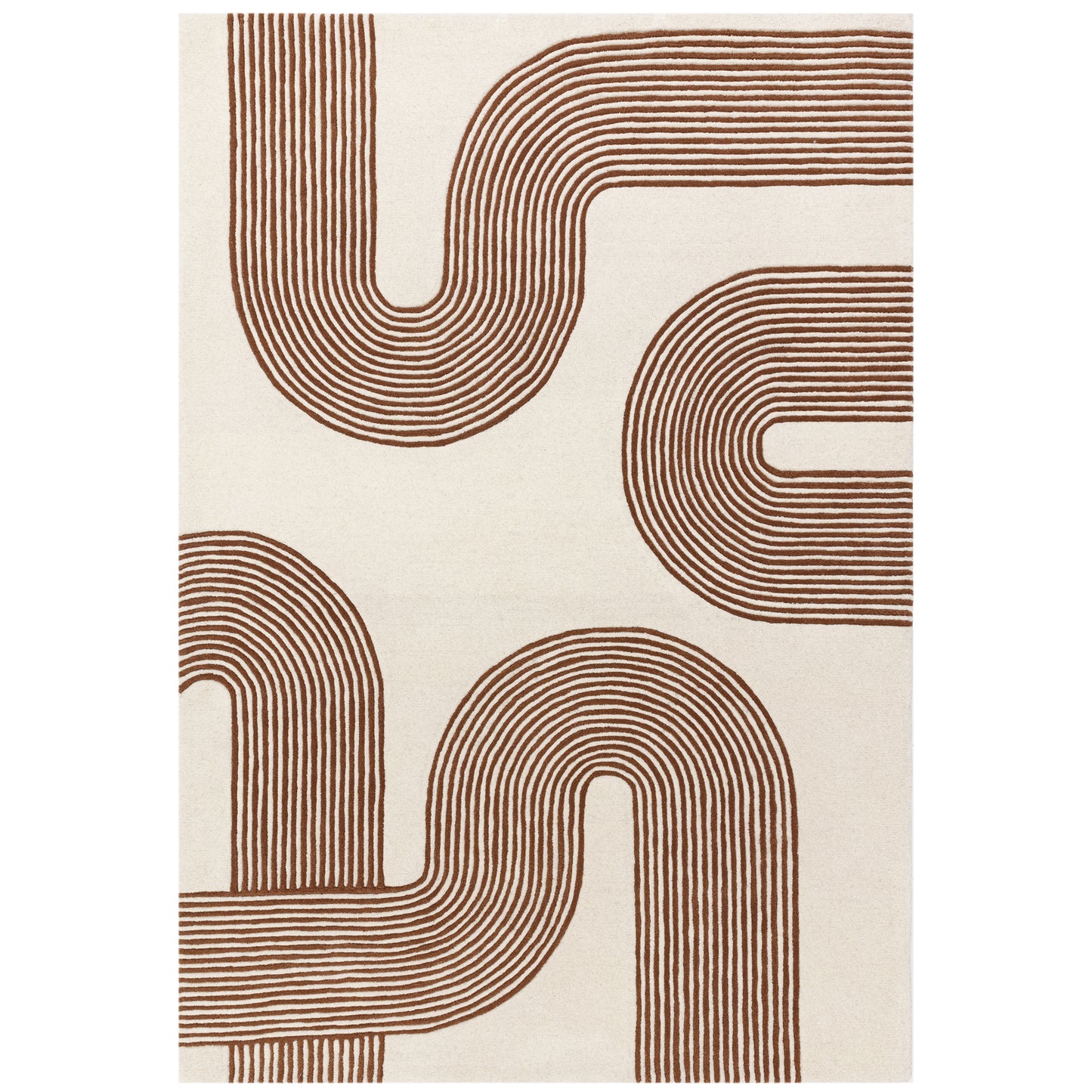 Matrix Arches MAX85 Wool Abstract Rugs in Amber Orange