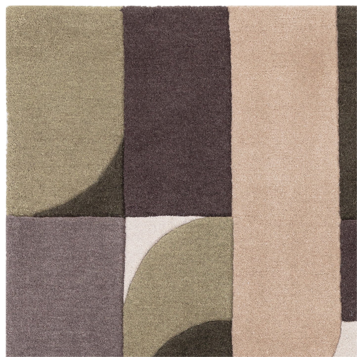 Matrix Klotski MAX90 Wool Geometric Rugs in Sage Green