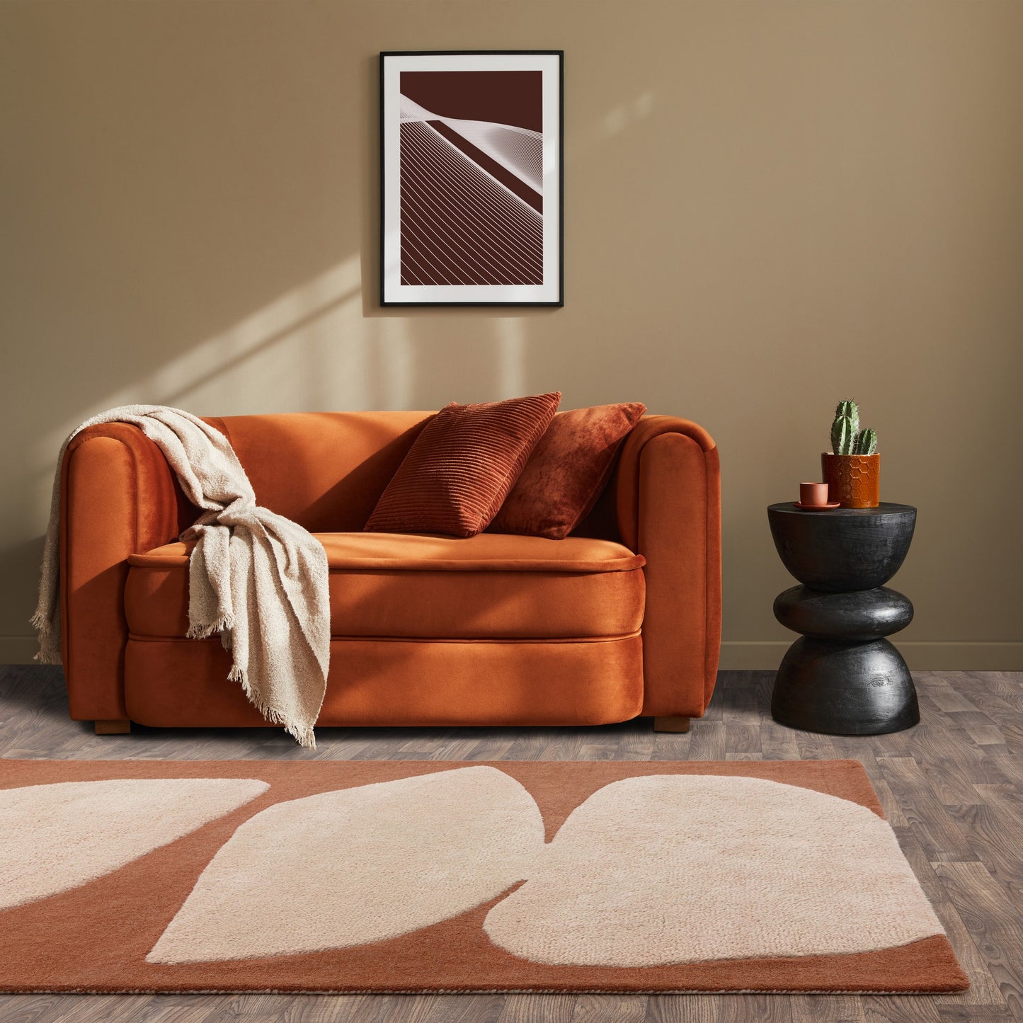 Canvas Collage 05 Modern Wool Abstract Rugs in Brown