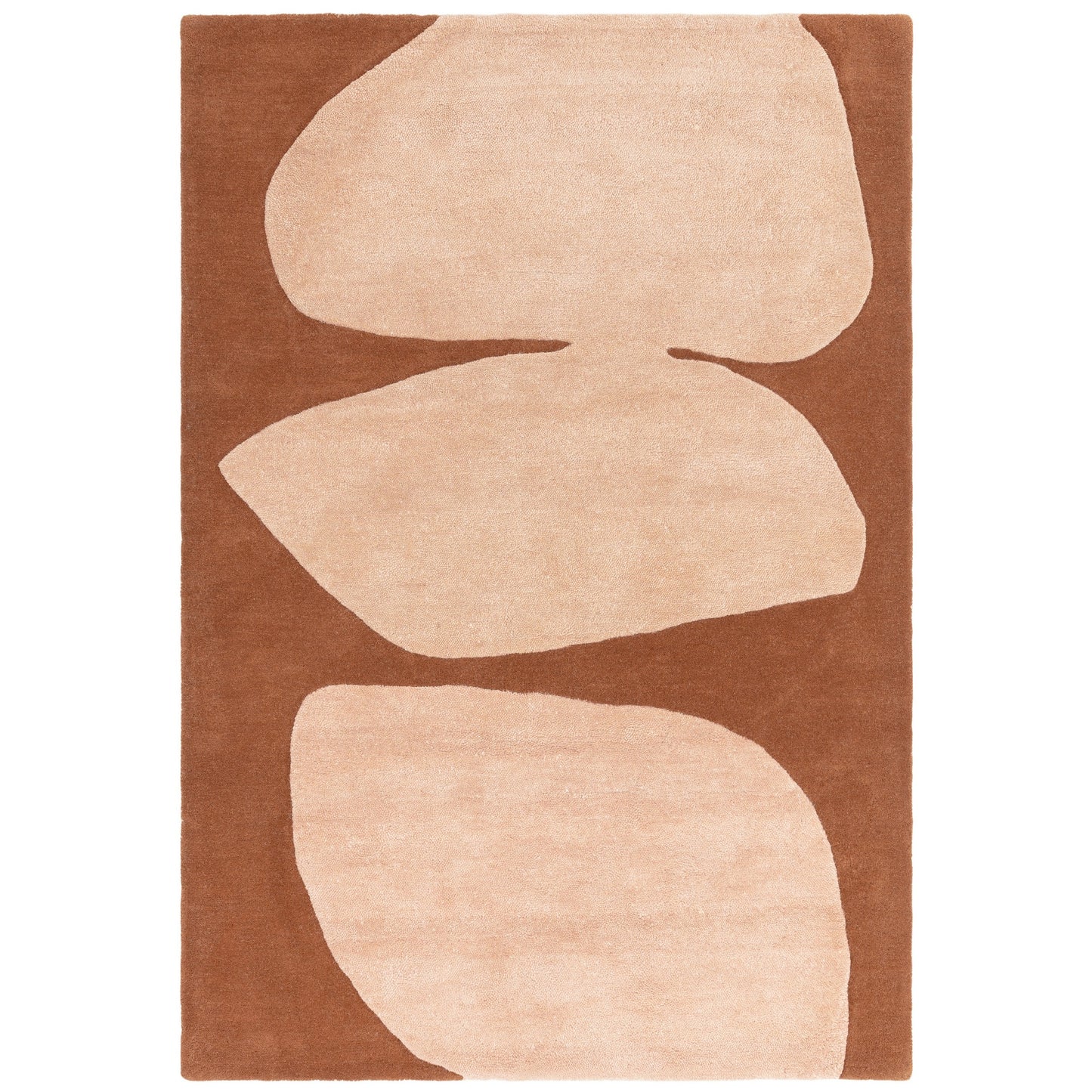 Canvas Collage 05 Modern Wool Abstract Rugs in Brown