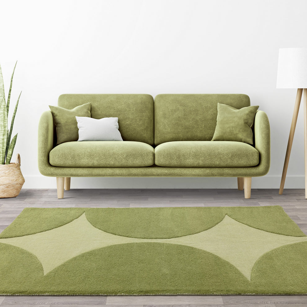 Canvas Reflect 01 Modern Wool Abstract Rugs in Green – The Rug Seller