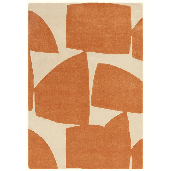 Romy Kite 05 Geometric Modern Abstract Rugs in Orange – The Rug Seller