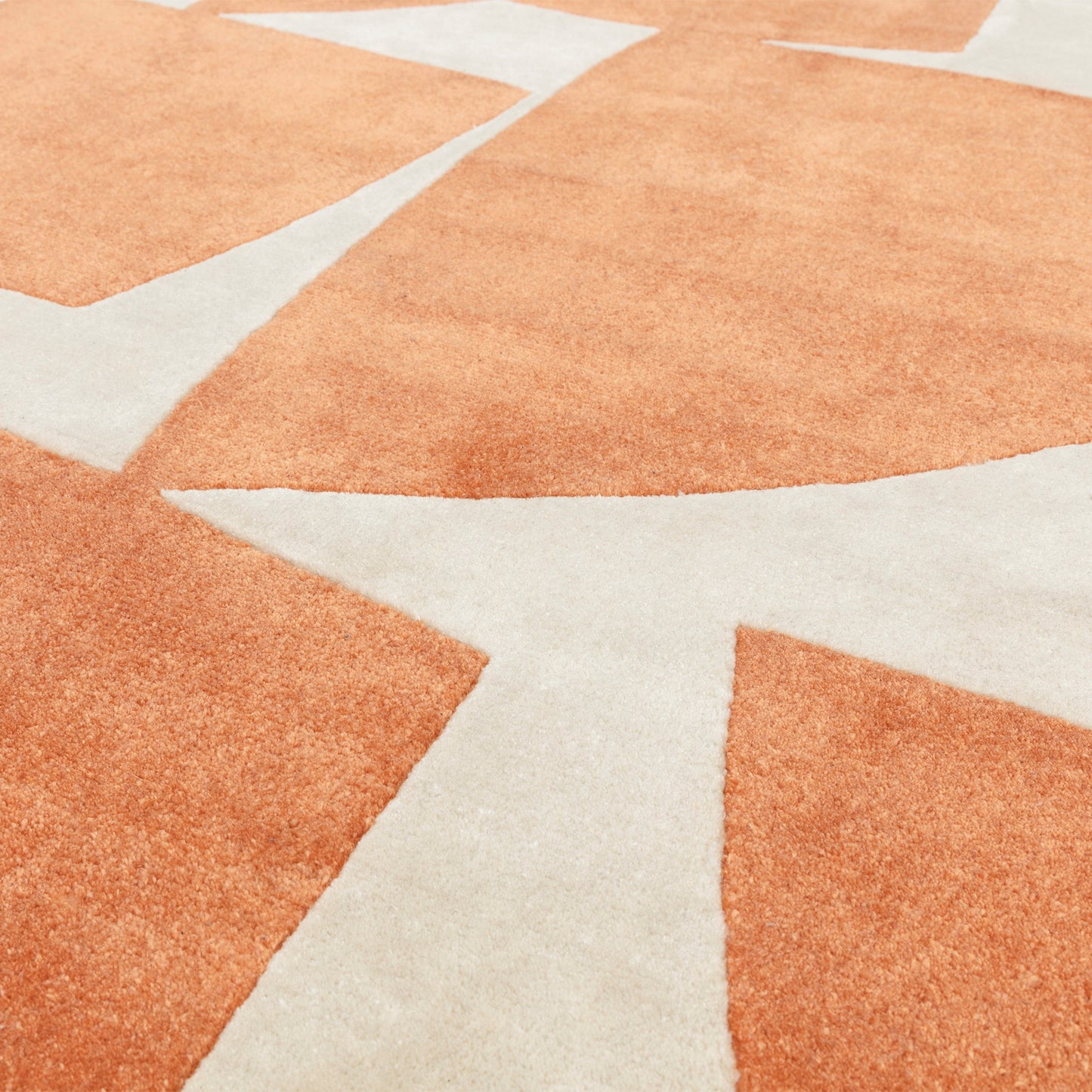 Romy Kite 05 Geometric Modern Abstract Rugs in Orange