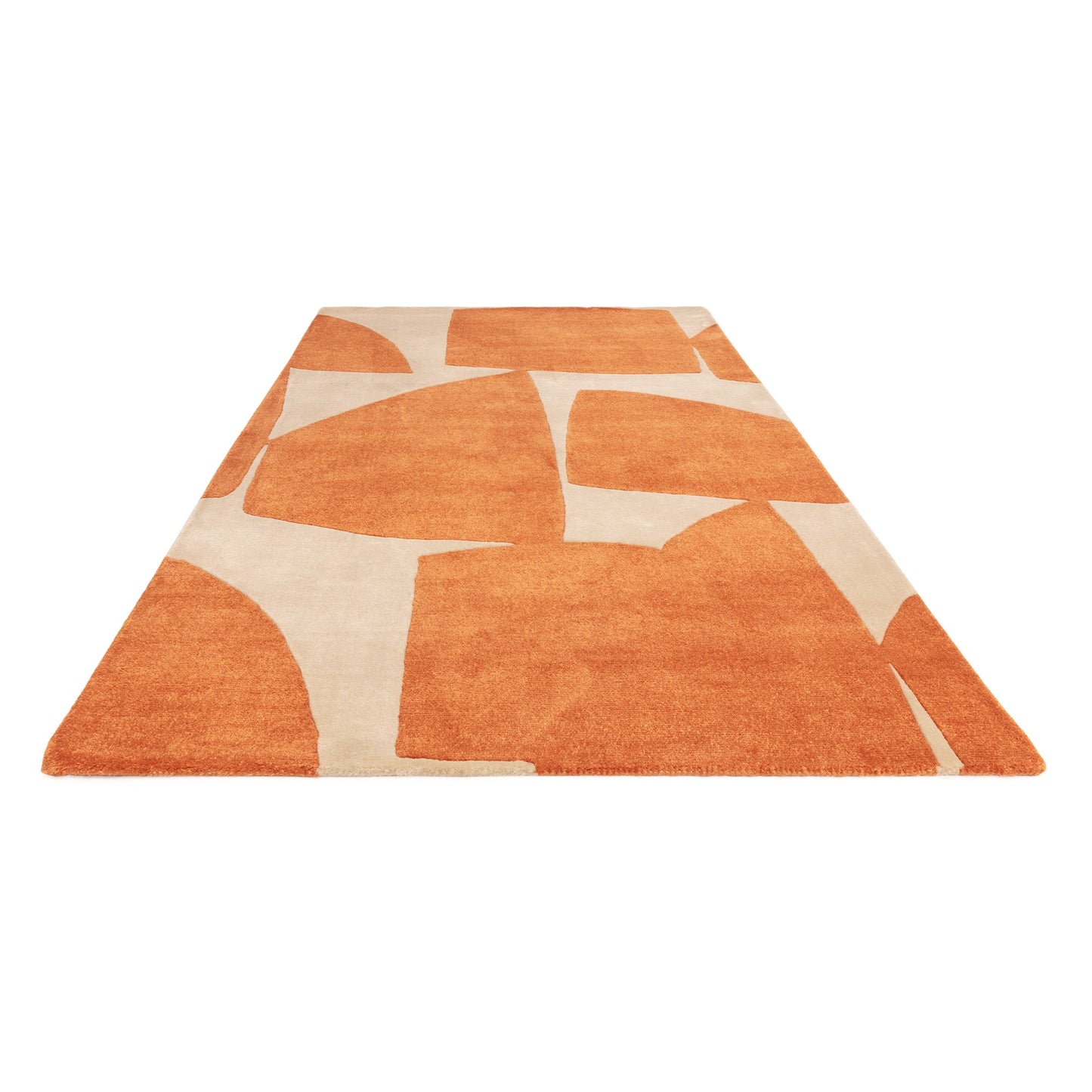 Romy Kite 05 Geometric Modern Abstract Rugs in Orange