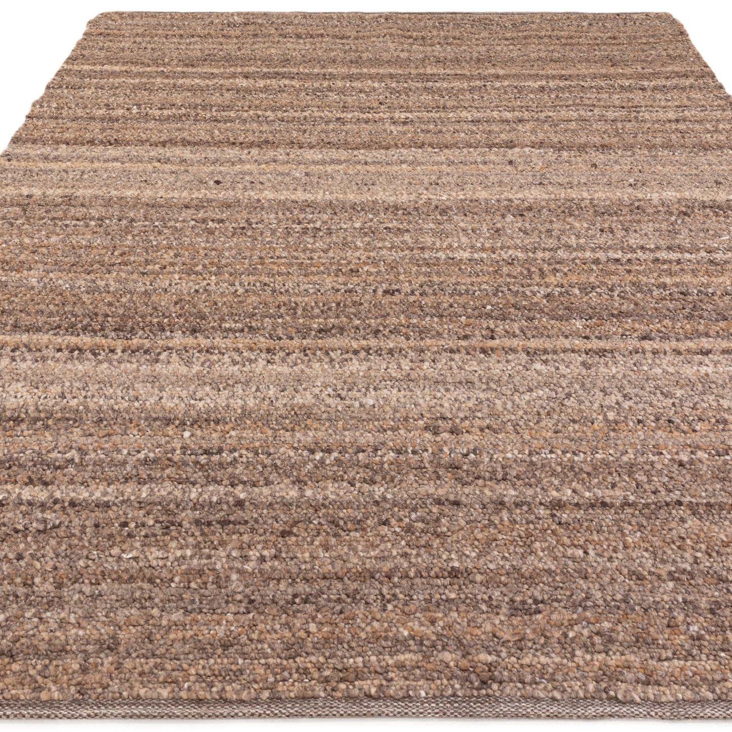 Abbus Modern Boucle Flatweave Rugs in Brown