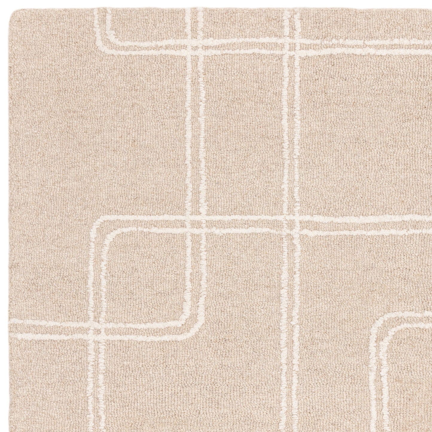 Ada Modern Boho Geometric Wool Rugs in Sand