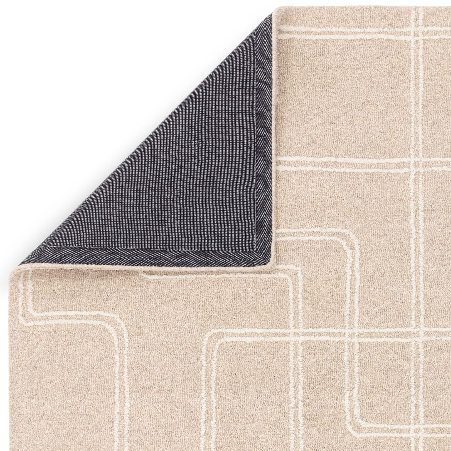 Ada Modern Boho Geometric Wool Rugs in Sand
