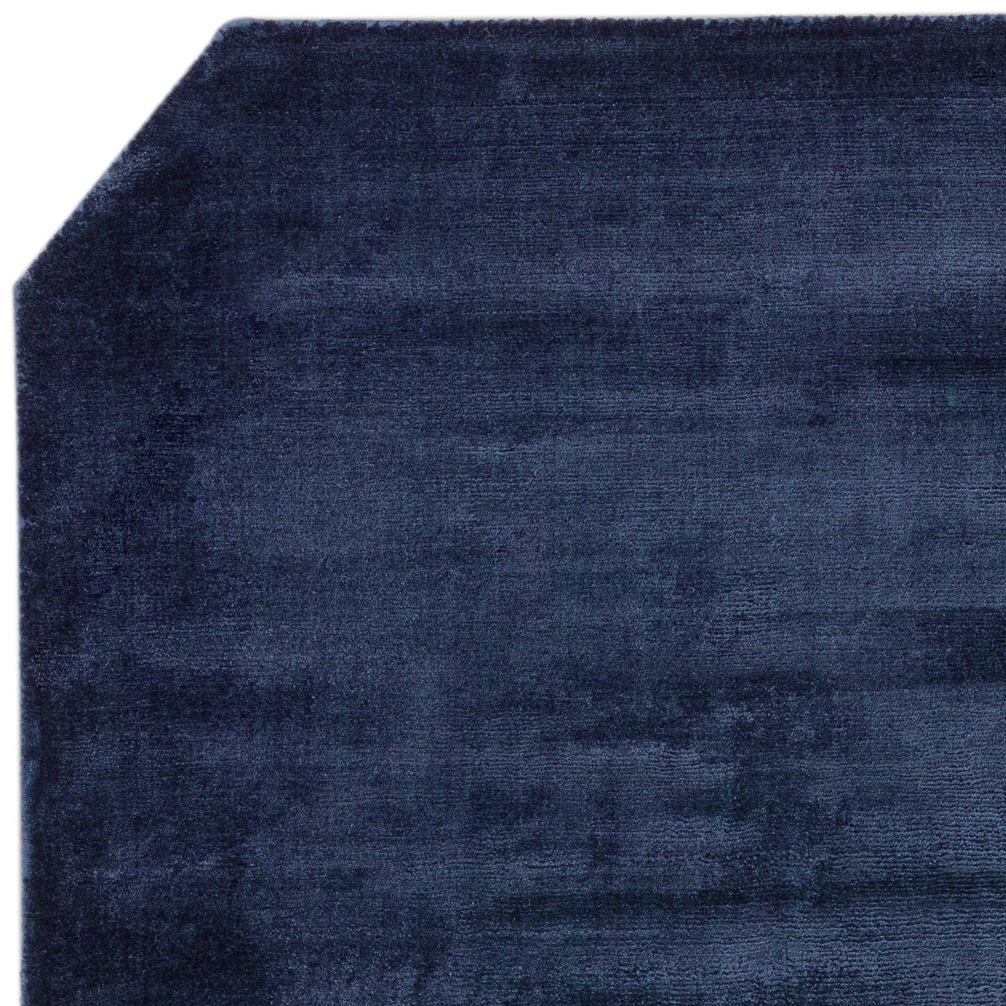 Gleam Modern Plain High Shine Rugs in Navy Blue