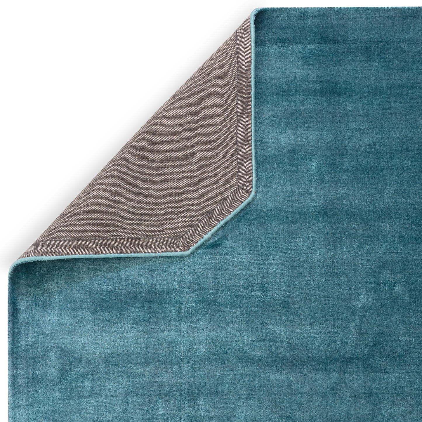 Gleam Modern Plain High Shine Rugs in Teal Blue