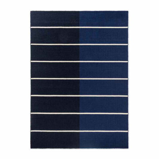 Tiibet Wool Geometric Rugs 132808 by Marimekko in Deep Blue