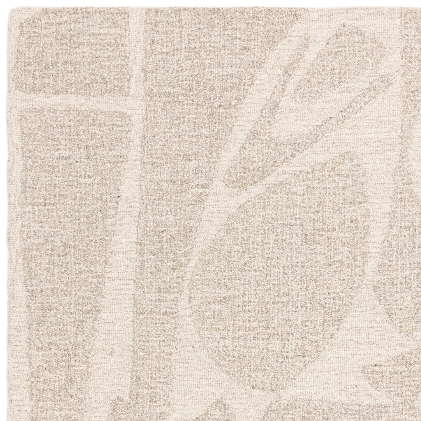 Loxley Boho Abstract Wool Modern Rugs in Chalk White