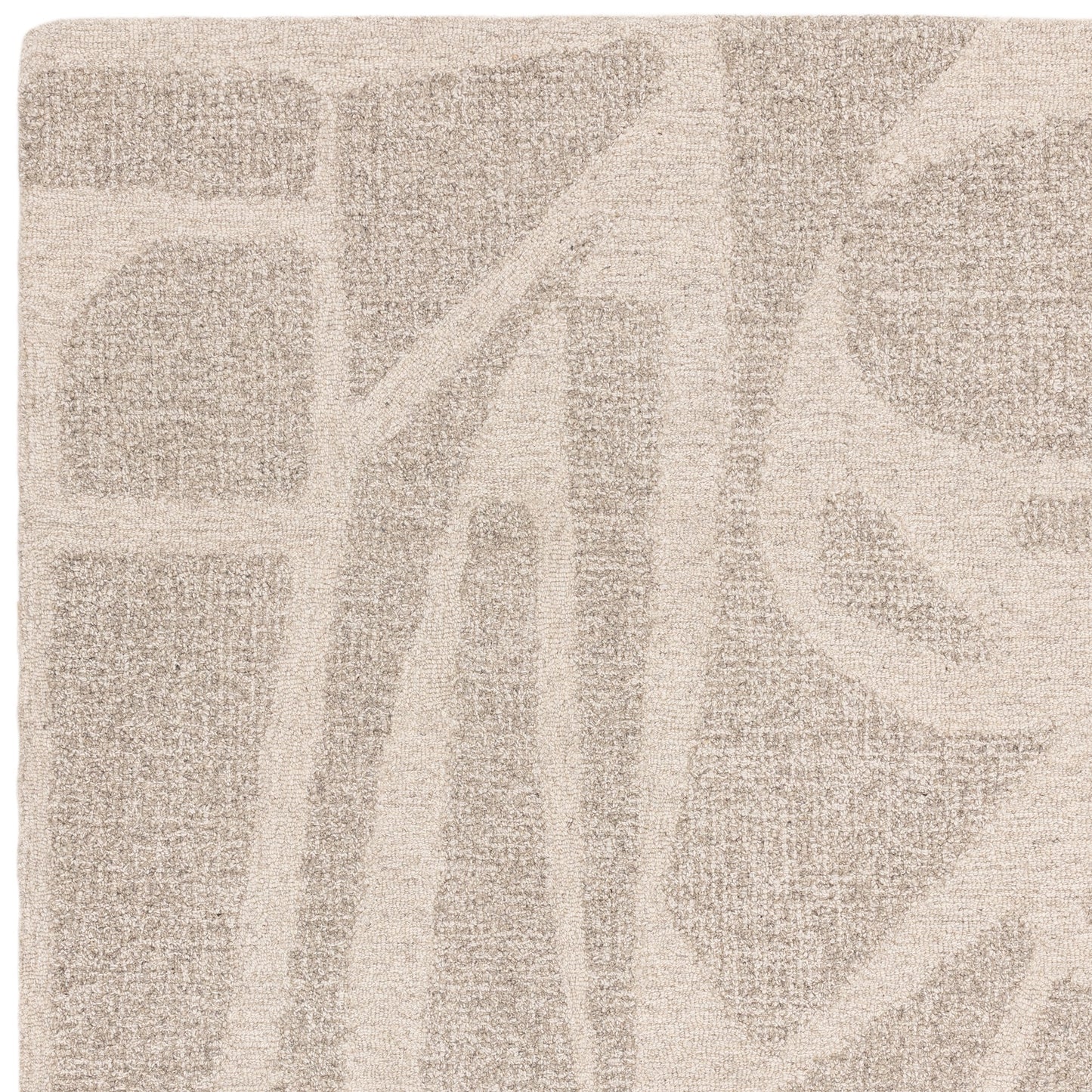 Loxley Boho Abstract Wool Modern Rugs in Linen Grey