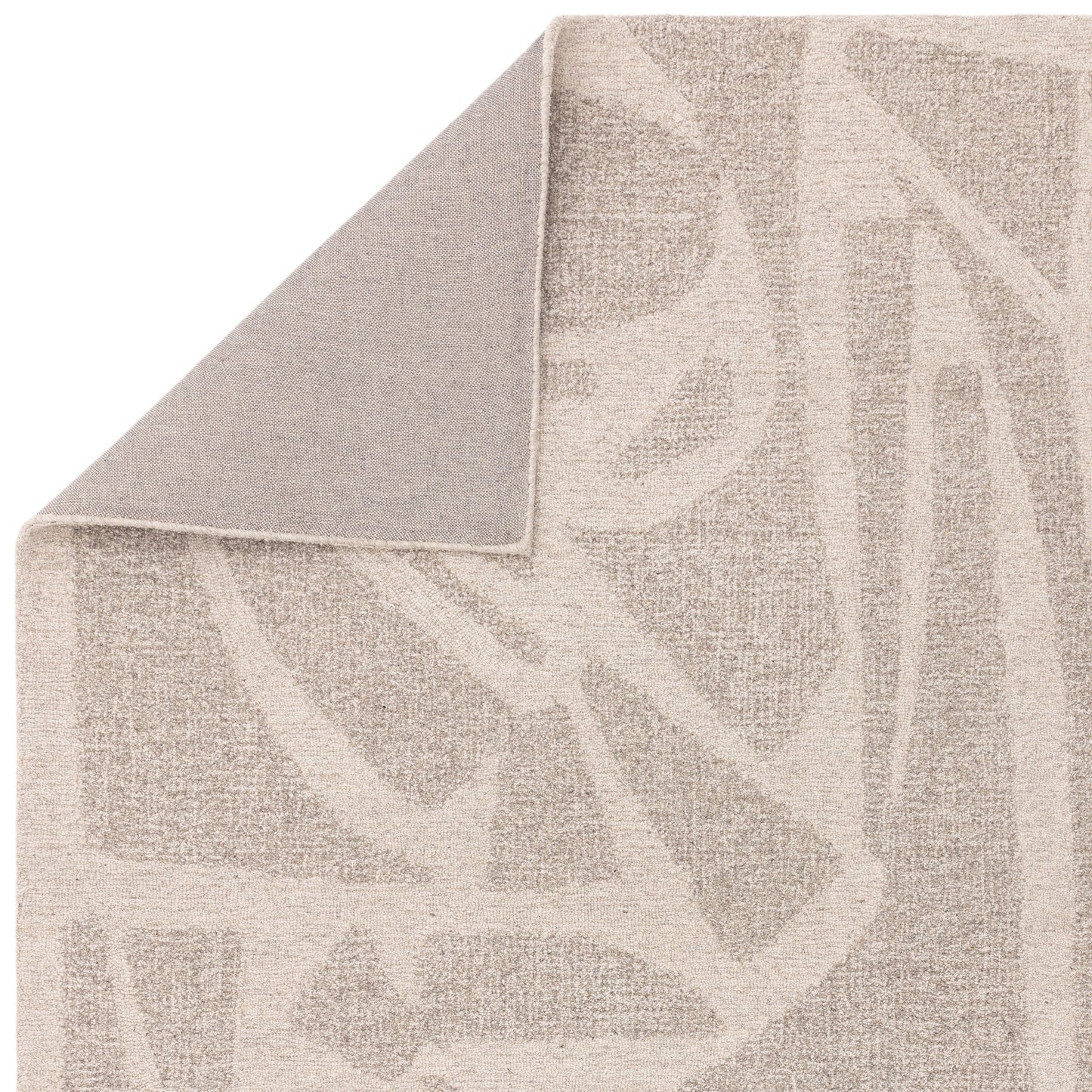 Loxley Boho Abstract Wool Modern Rugs in Linen Grey