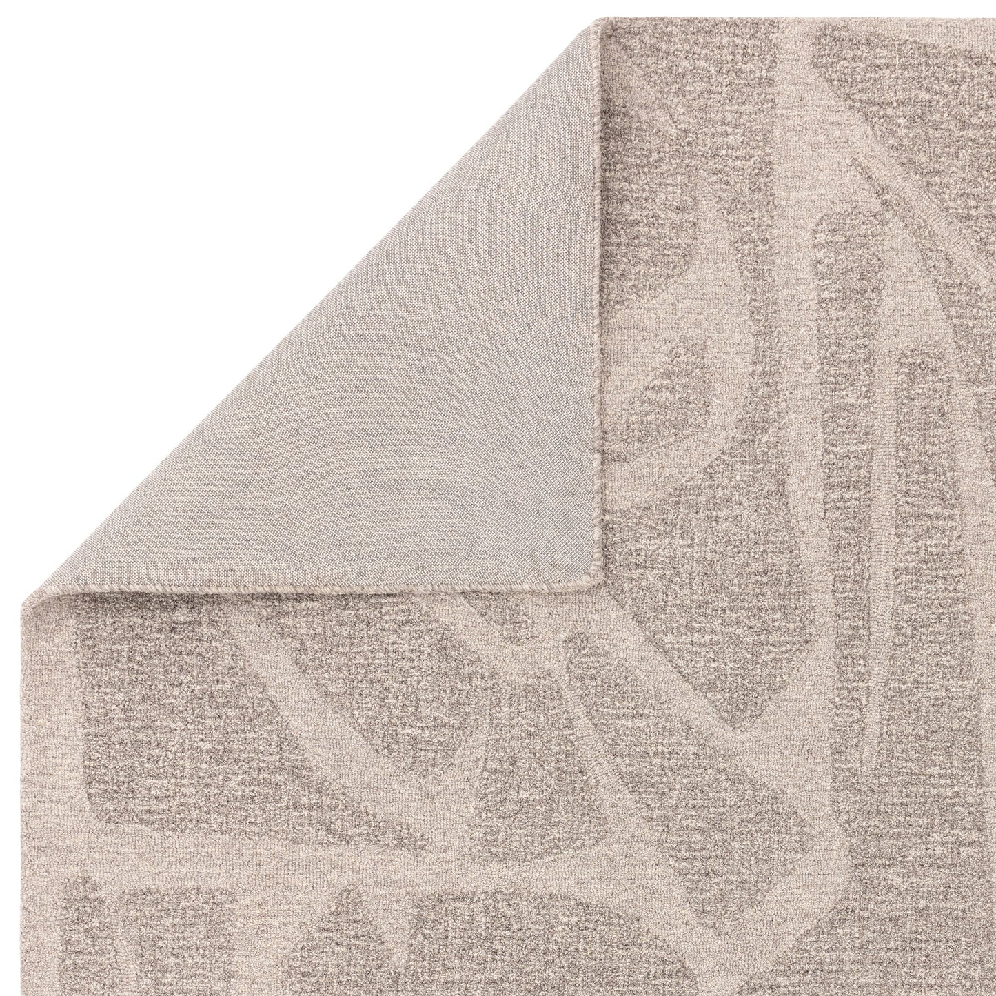 Loxley Boho Abstract Wool Modern Rugs in Stone Grey