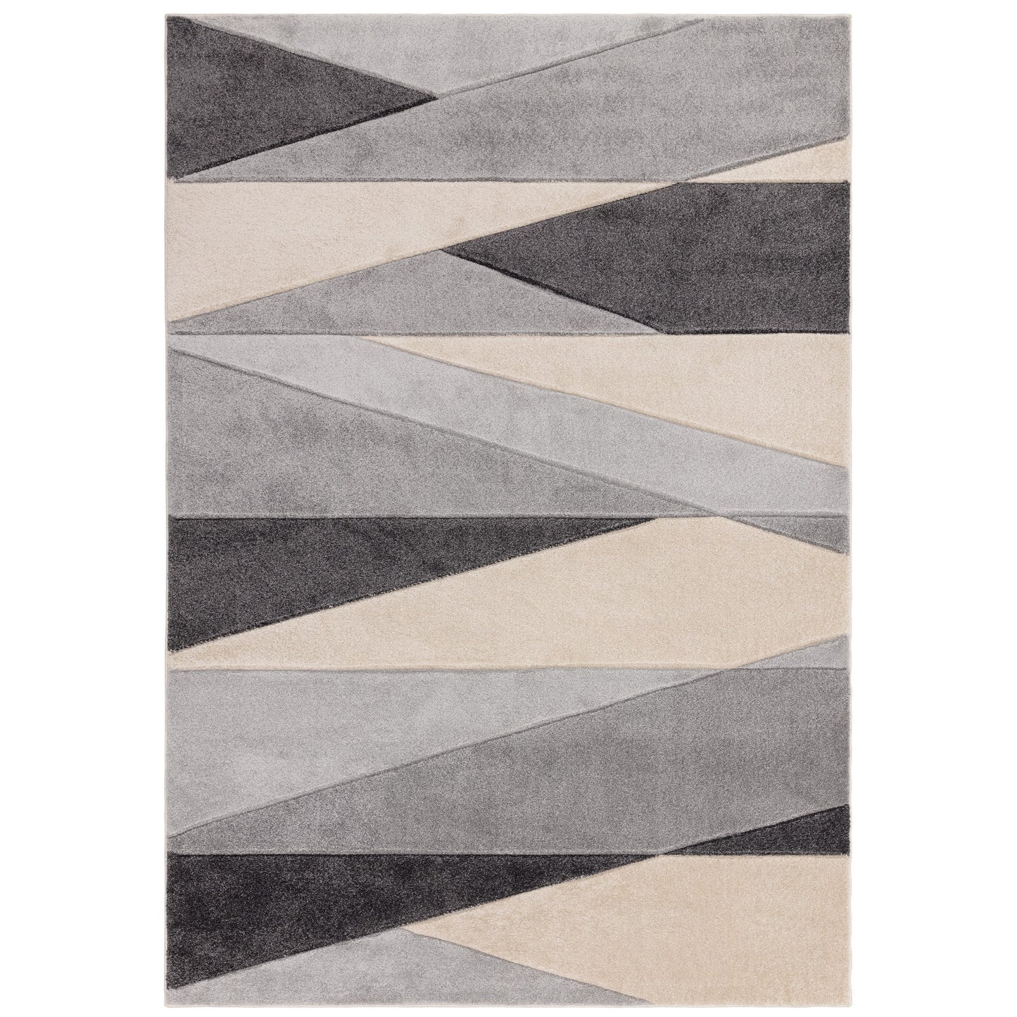 Sketch Segment Geometric Carved Rugs in SK24 Grey
