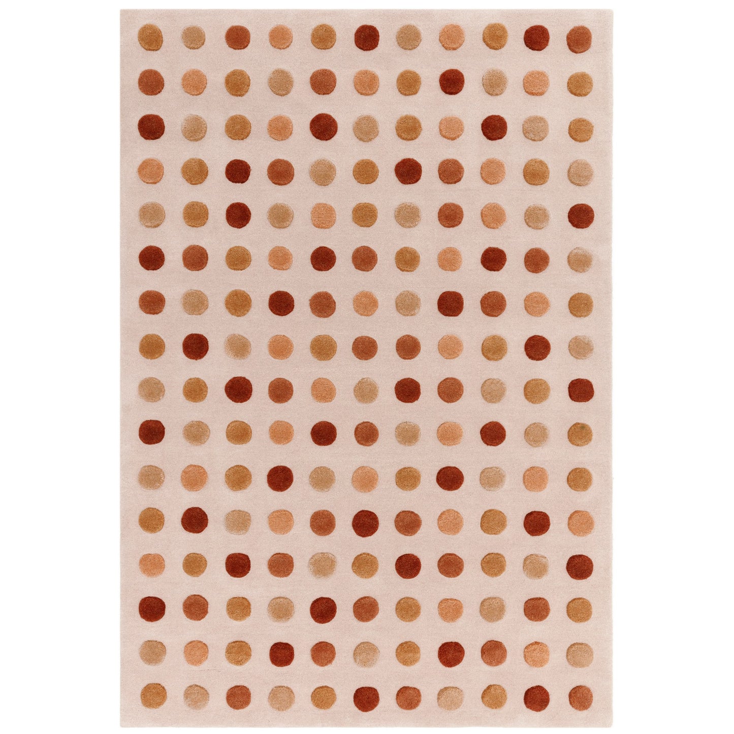Dotty Spots Modern Wool Carved Rugs in Earth Brown