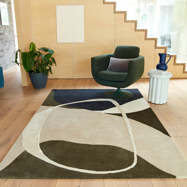 Green Matrix Rug Matrix Signature MAX103 Wool Abstract Rugs in Moss Green – The Rug Seller