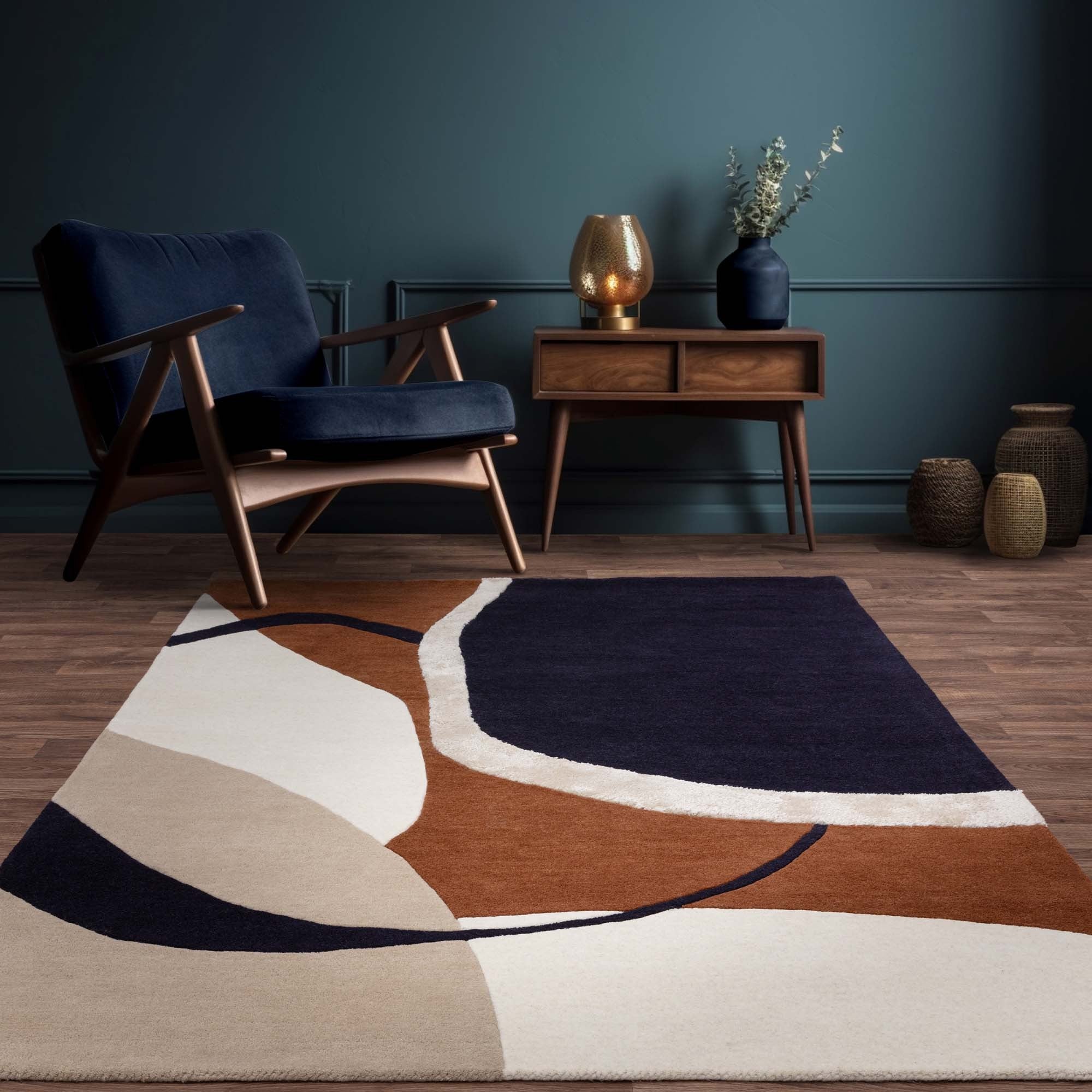 Fireflies Rug Rust Matrix Signature MAX105 Wool Abstract Rugs in Rust Brown – The Rug Seller