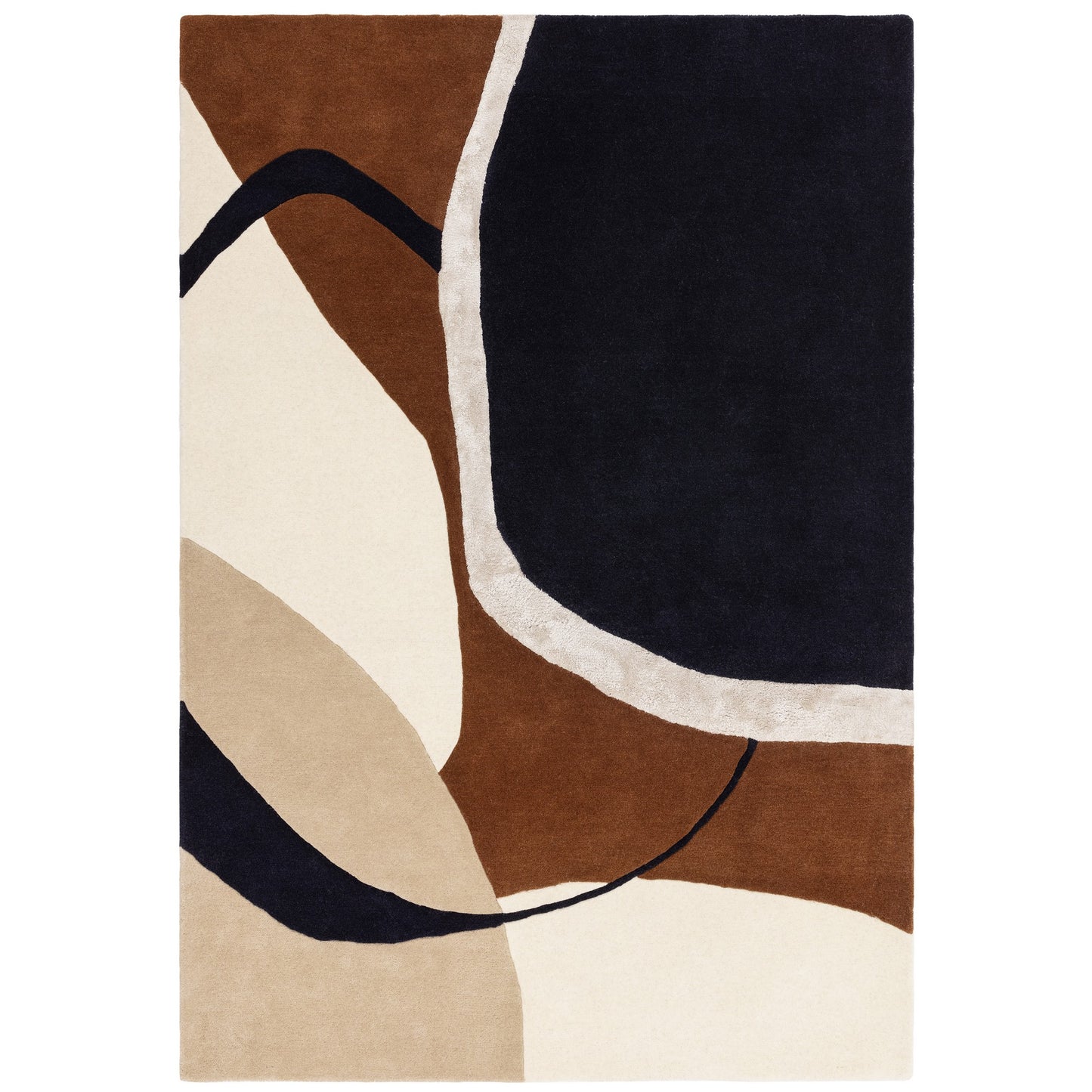 Matrix Signature MAX105 Wool Abstract Rugs in Rust Brown