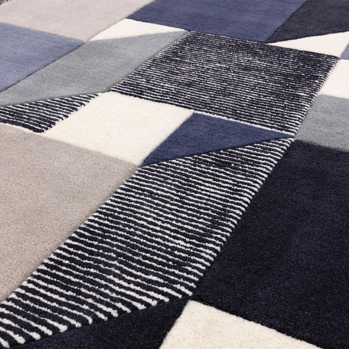 Matrix Memphis MAX101 Wool Abstract Rugs in Blue