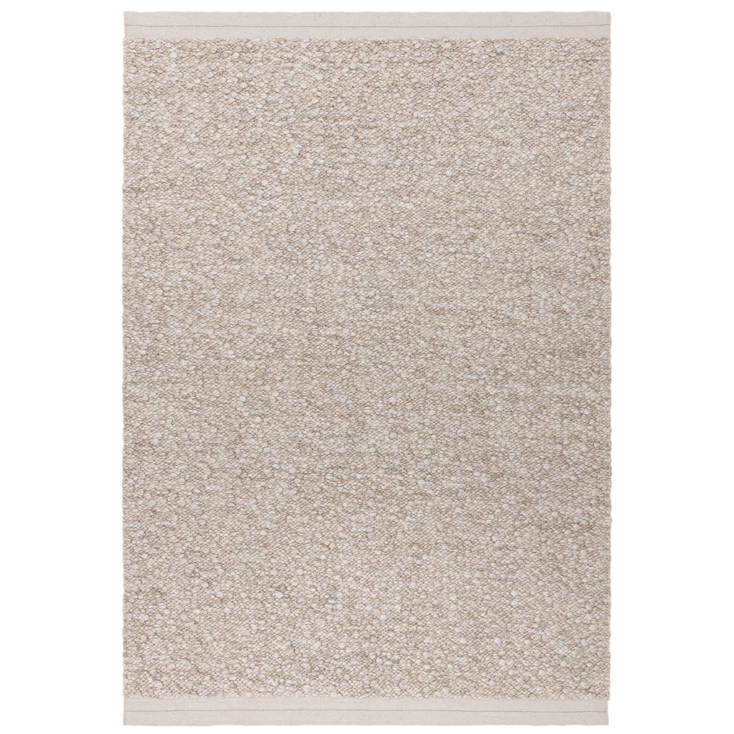 Elm Plain Boho Wool Flatweave Rugs in Taupe Brown