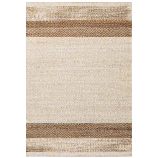 Cedar Stripe Jute Reversible Flatweave Rugs in Natural Bleach