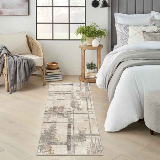 Sustainable Trend SUT02 Abstract Runner Rugs by Nourison in Ivory Multi