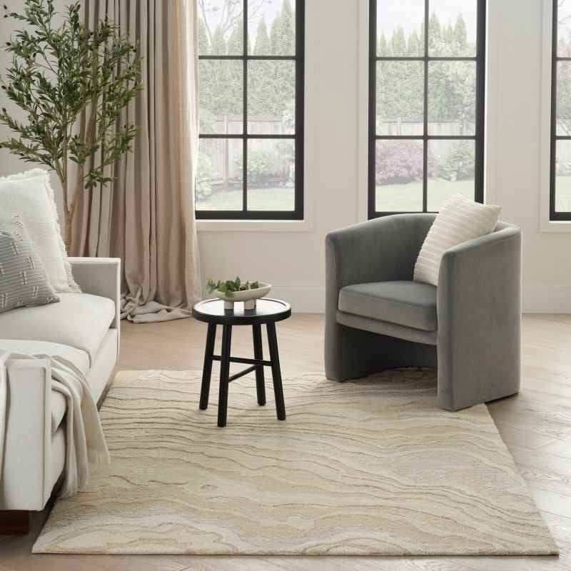 Graceful GRU01 Abstract Wool Rugs by Nourison in Beige