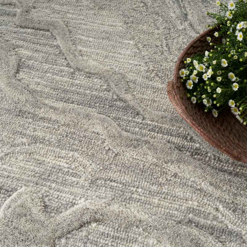 Graceful GRU01 Abstract Wool Rugs by Nourison in Grey