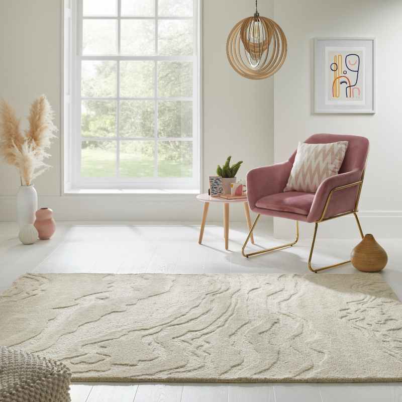 Graceful GRU01 Abstract Wool Rugs by Nourison in Ivory White