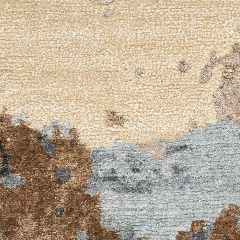 Silk Shadows SHA23 Abstract Wool Rugs by Nourison in Beige Blue