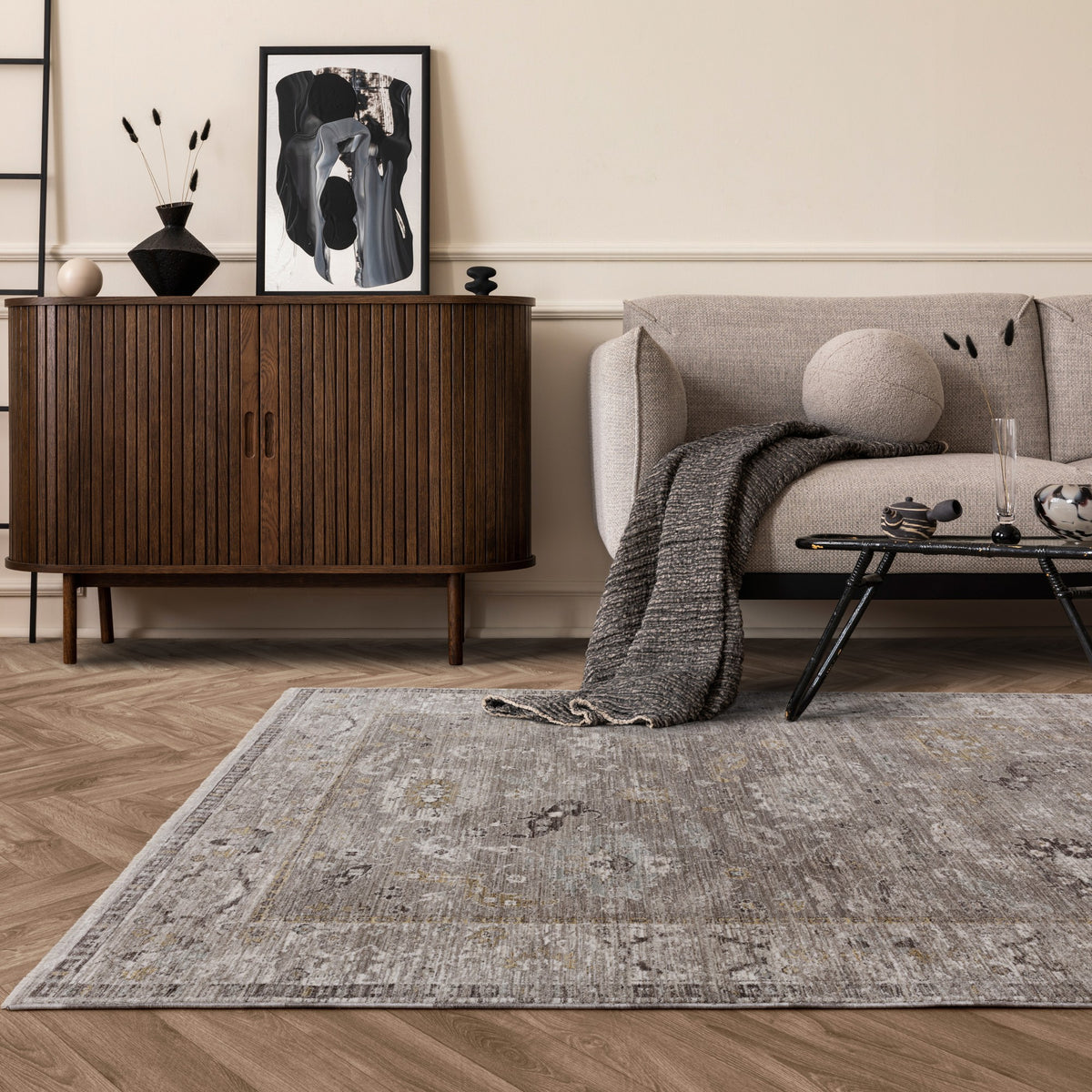 Jasper Rug Jasper JA04 Traditional Classic Heritage Rugs in Grey Silver – The Rug ...