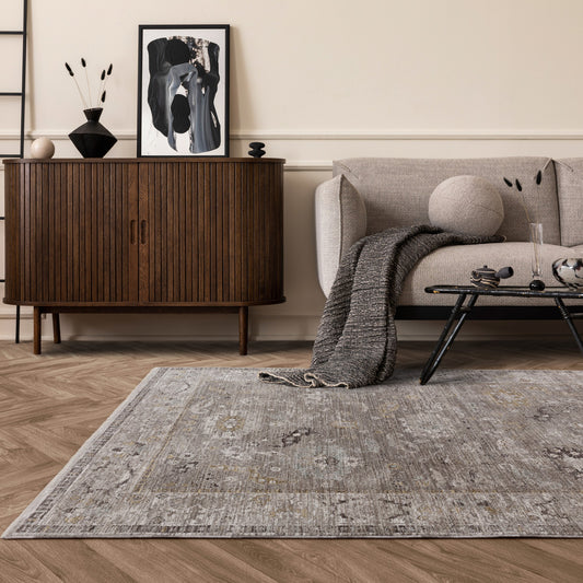 Jasper JA04 Traditional Classic Heritage Rugs in Grey Silver