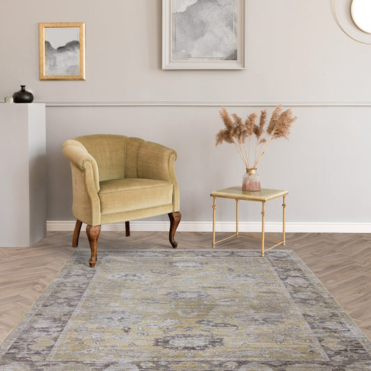 Jasper JA06 Traditional Classic Heritage Rugs in Yellow Gold