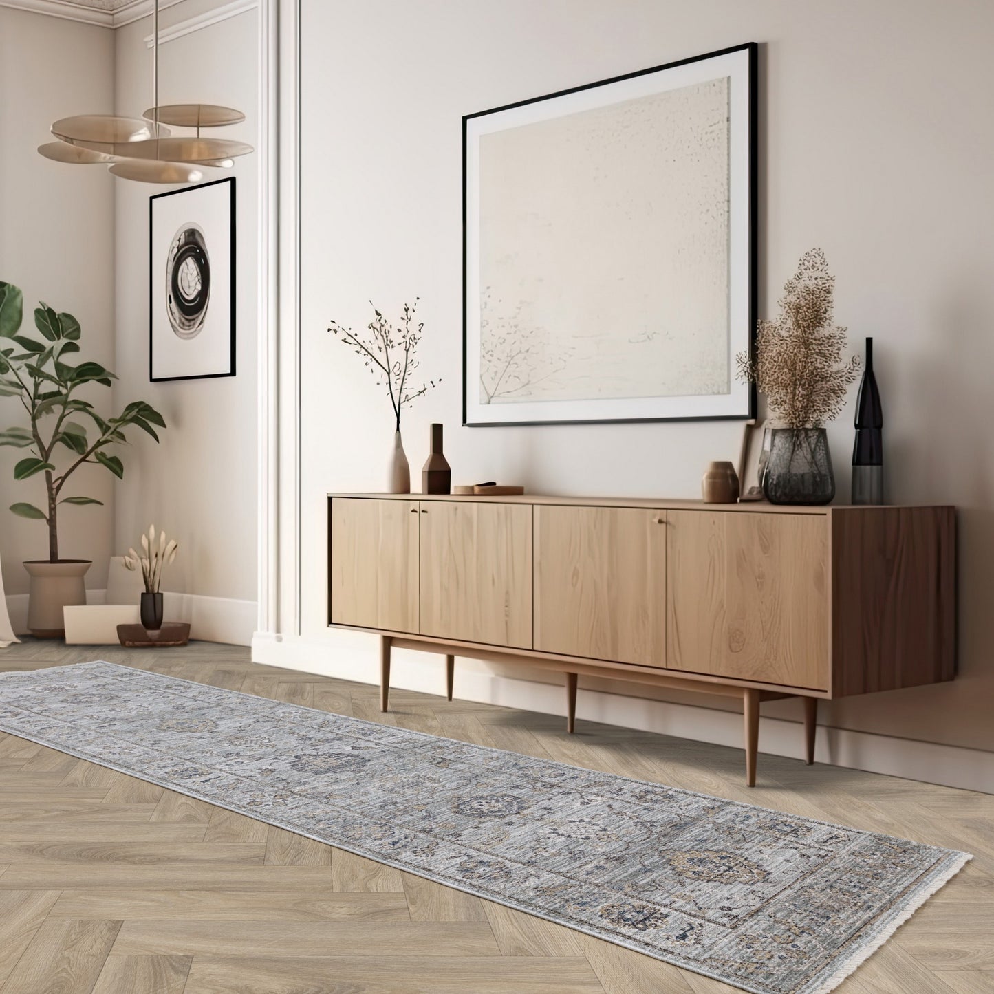 Jasper JA01 Traditional Classic Heritage Runner Rugs in Blue