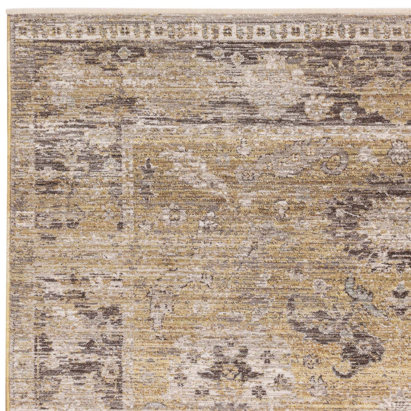 Jasper JA06 Traditional Classic Heritage Runner Rugs in Yellow Gold