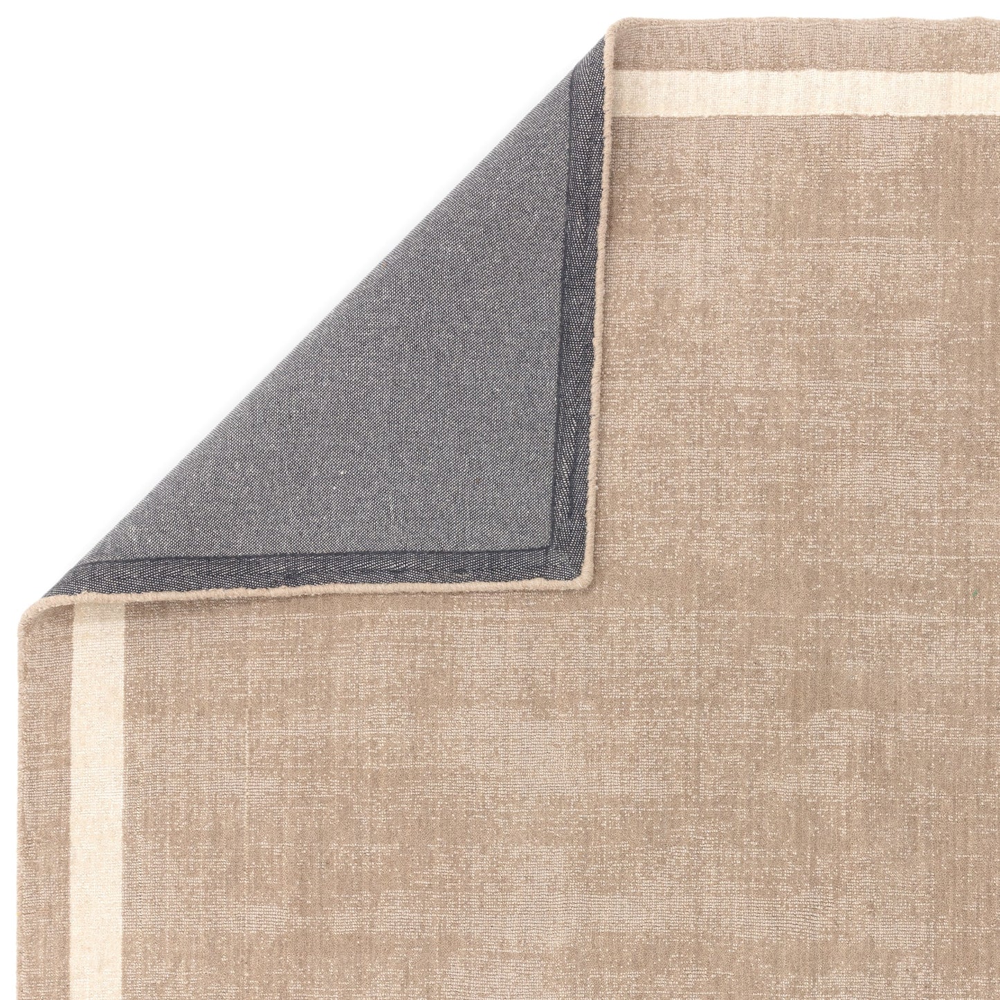 Albi Border Plain Classic Wool Runner Rugs in Sand