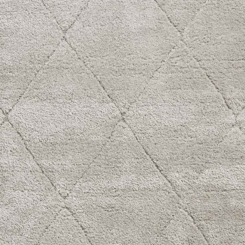 Ideal Shaggy 80260 Berber Geometric Rugs in Silver Grey