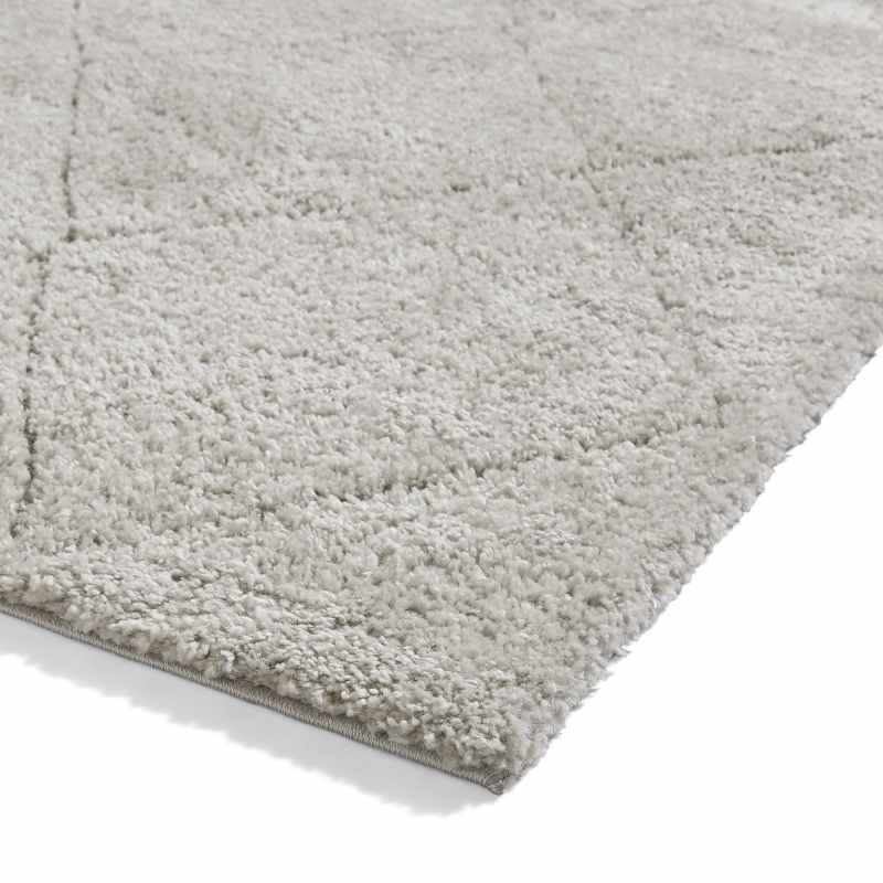 Ideal Shaggy 80260 Berber Geometric Rugs in Silver Grey
