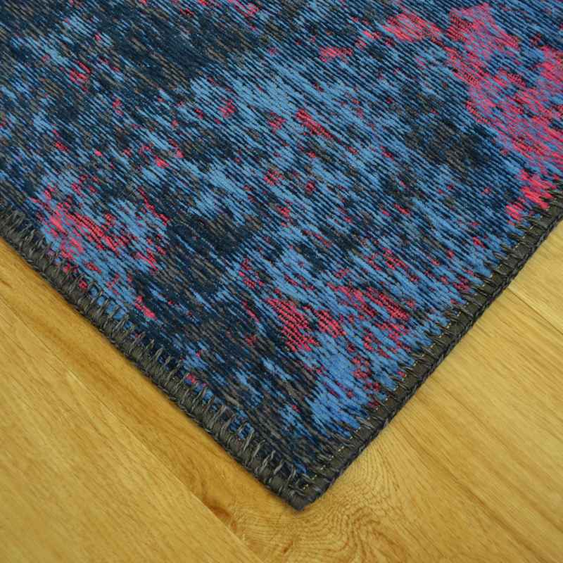 Bruges Abstract Rugs 97003 5007 in Purple Cotton Chenille